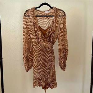 Cloe Cassandro Animal Print Silk Wrap Dress